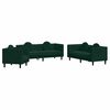 vidaXL Ensemble de canap&eacute;s 3 pcs avec coussins vert fonc&eacute; velours