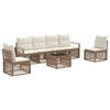 vidaXL Ensemble de canap&eacute; de jardin 7 pcs Beige polyrotin