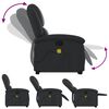 vidaXL Fauteuil inclinable de massage noir cuir véritable