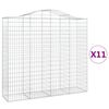 vidaXL Paniers &agrave; gabions arqu&eacute;s 11 pcs 200x50x180/200 cm Fer galvanis&eacute;