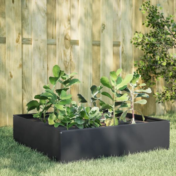 vidaXL Lit sur&eacute;lev&eacute; de jardin anthracite 100x100x25 cm acier
