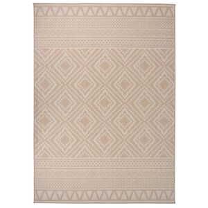 vidaXL Tapis &agrave; tissage plat d'ext&eacute;rieur 120x170 cm Rayures brunes