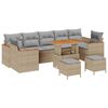 vidaXL Ensemble de canap&eacute; de jardin 10 pcs Beige Poly rotin