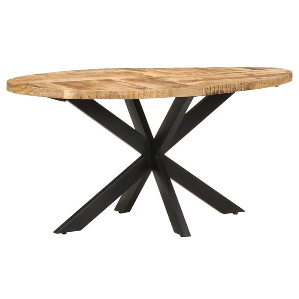 vidaXL Table de salle &agrave; manger 160x90x75 cm Bois de manguier brut
