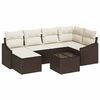 vidaXL Ensemble de Canap&eacute;s avec coussin 7 pcs Marron polyrotin
