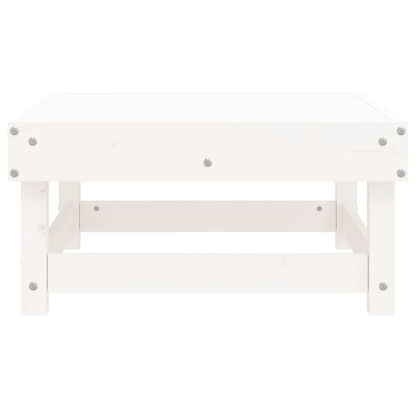 vidaXL Repose-pied de jardin blanc bois de pin massif