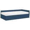 vidaXL Cadre de lit d'angle avec matelas Autre 2 pcs Bleu tissu