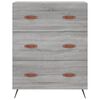 vidaXL Buffet haut Sonoma gris 69,5x34x180 cm Bois d'ing&eacute;nierie