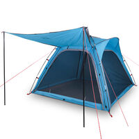 vidaXL Tente de camping 4 personnes bleu 240x221x160 cm taffetas 185T