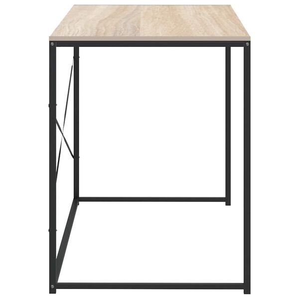 vidaXL Bureau d'ordinateur Noir et ch&ecirc;ne 110x60x70cm Bois d'ing&eacute;nierie
