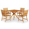 vidaXL Ensemble &agrave; manger de jardin 5 pcs Bois d'acacia solide