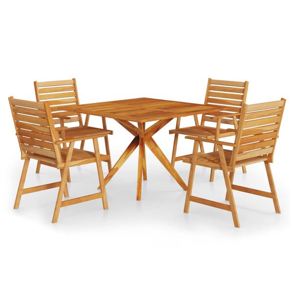vidaXL Ensemble &agrave; manger de jardin 5 pcs Bois d'acacia solide