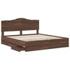 vidaXL Cadre de lit Ch&ecirc;ne brun 200 x 200 cm Bois Ing&eacute;nierie