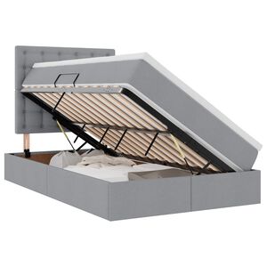 vidaXL Lit avec rangement et matelas Gris clair 120 x 200 cm tissu