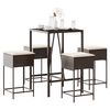 vidaXL Ensemble de bar de jardin avec coussins 5 pcs marron poly rotin