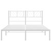 vidaXL Cadre de lit m&eacute;tal sans matelas et t&ecirc;te de lit blanc 140x200 cm