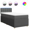 vidaXL Sommier &agrave; lattes de lit avec matelas Gris fonc&eacute; 80x200 cm Tissu
