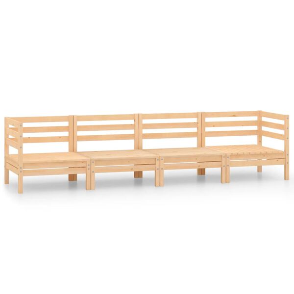 vidaXL Salon de jardin 4 pcs Bois de pin massif