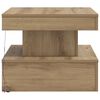 vidaXL Table basse avec lumi&egrave;res LED ch&ecirc;ne artisanal 50x50x40 cm