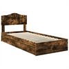 vidaXL Lit de Rangement Ch&ecirc;ne fum&eacute; 90 x 200 cm Bois d'ing&eacute;nierie