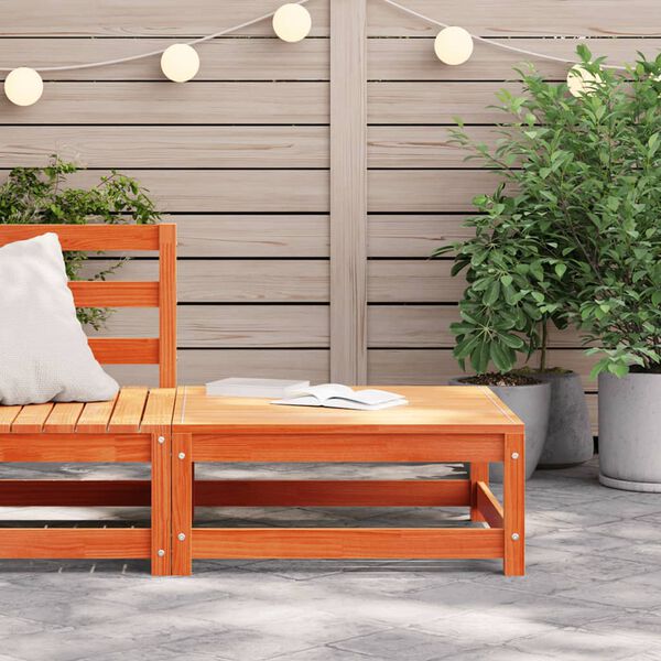 vidaXL Repose-pied de jardin cire marron 70x70x30cm bois de pin massif