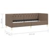 vidaXL Lit avec matelas et USB Taupe Tissu 90x200 cm