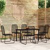 vidaXL Ensemble &agrave; manger de jardin 7 pcs Noir