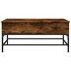 vidaXL Table basse ch&ecirc;ne fum&eacute; 100x50x45 cm bois d'ing&eacute;nierie et m&eacute;tal