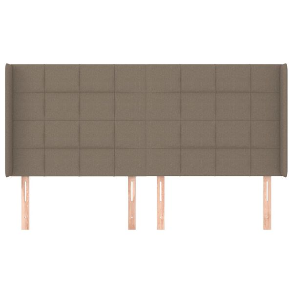 vidaXL T&ecirc;te de lit avec oreilles Taupe 183x16x118/128 cm Tissu