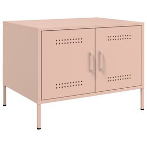 vidaXL Table basse rose 68x50x50,5 cm acier