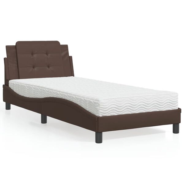 vidaXL Cadre de lit sans matelas Zadar marron 90x190 cm similicuir