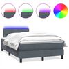 vidaXL Sommier &agrave; lattes de lit et matelas et LED gris fonc&eacute; 120x210cm velours