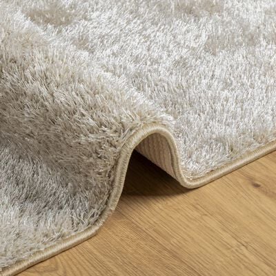 vidaXL Tapis ISTAN à poils longs aspect brillant beige 160x230 cm