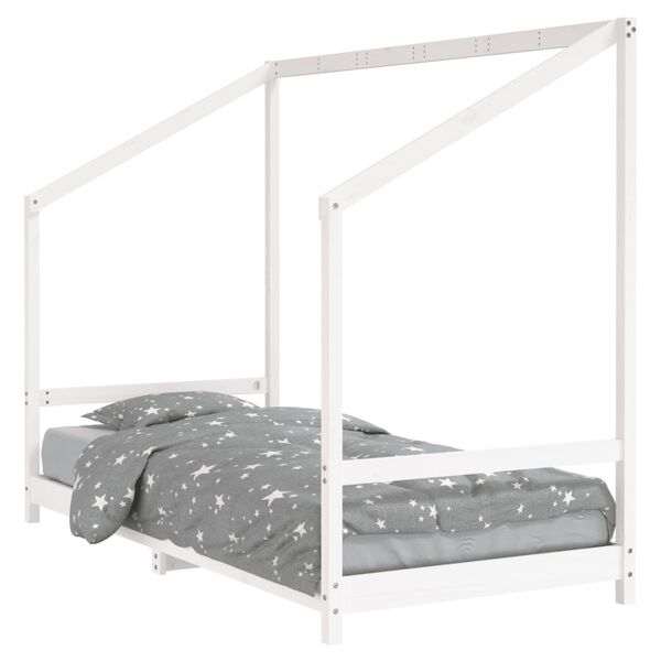 vidaXL Cadre de lit pour enfants blanc 90x200 cm bois de pin massif