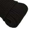 vidaXL Corde de travail Noir 4 mm 50 m Polyester