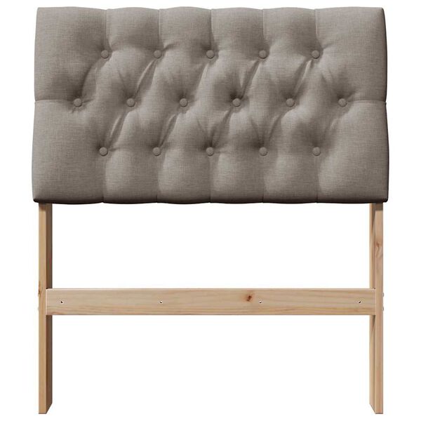vidaXL T&ecirc;te de lit capitonn&eacute;e Taupe 80 cm Pin massif