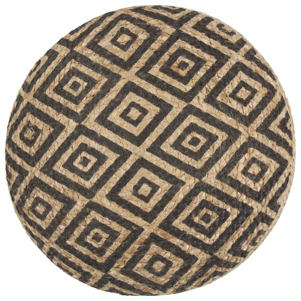 vidaXL Pouf fait à la main Noir 45 x 30 cm Jute