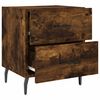 vidaXL Table de chevet ch&ecirc;ne fum&eacute; 40x35x47,5 cm bois d&rsquo;ing&eacute;nierie