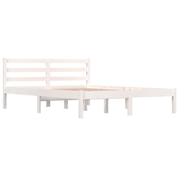 vidaXL Cadre de lit sans matelas 135x190 cm blanc