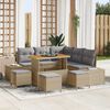 vidaXL Ensemble de canap&eacute; de jardin 9 pcs Beige Poly rotin