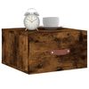 vidaXL Table de chevet murale ch&ecirc;ne fum&eacute; 35x35x20 cm