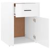 vidaXL Table de chevet Blanc brillant 50x36x60 cm Bois d&rsquo;ing&eacute;nierie