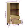 vidaXL Biblioth&egrave;que &agrave; 2 tiroirs Marron 60x35x128,5 cm Bois massif OSLO