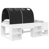 vidaXL Cadre de lit avec tunnel 3 pcs Blanc et noir Bois d'ing&eacute;nierie