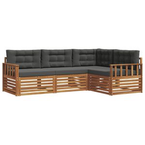 vidaXL Ensemble de canap&eacute;s d'ext&eacute;rieur 4 pc Naturel et Anthracite