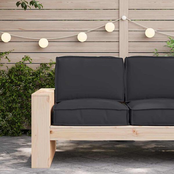 vidaXL Set de coussins de palette 2 pcs Noir Tissu Oxford