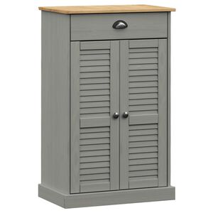 vidaXL Armoire &agrave; chaussures VIGO gris 60x35x96 cm bois massif de pin