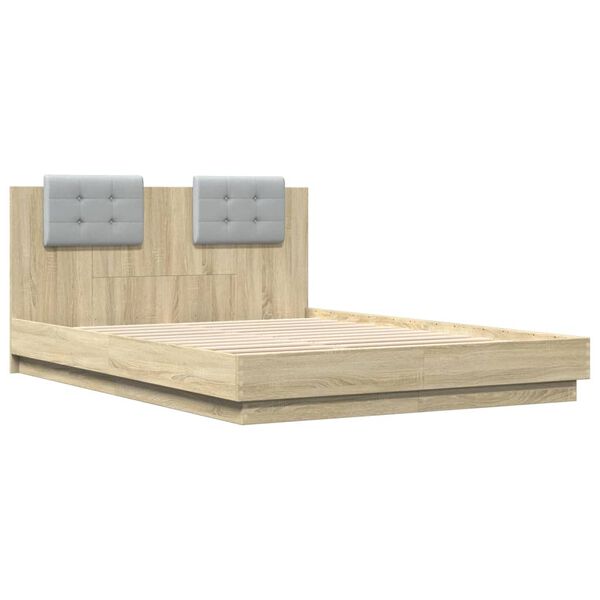 vidaXL Cadre de lit sans matelas ch&ecirc;ne sonoma 140x200 cm