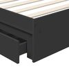 vidaXL Lit de Rangement avec tiroir Noir 90 x 190 cm Bois d'ing&eacute;nierie