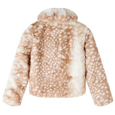 Manteau pour enfants fausse fourrure cognac 116